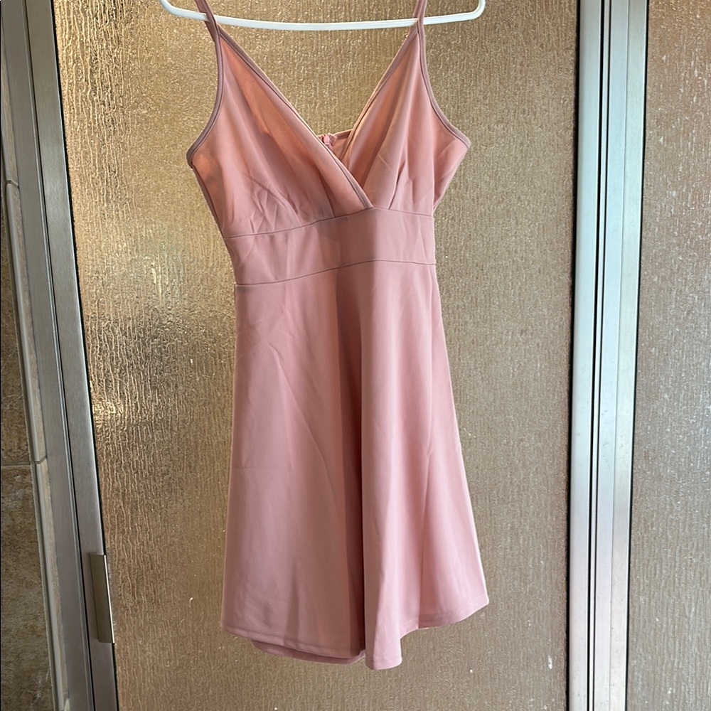 Elegant Pink Spaghetti Strap Dress